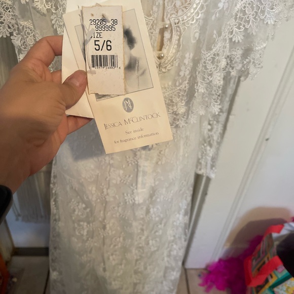 NWT Vintage 1980’s Jessica McClintock Lace bridal Wedding Dress Sz 5/6 - Picture 12 of 12